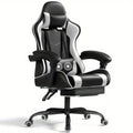 High-back Gaming Chair Adjustable Ergonomic Backrest With Footrest, Headrest And Massage Option, 360 Degree Swivel