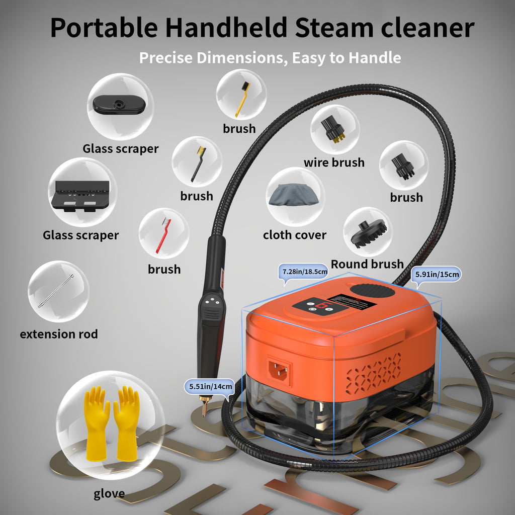 High Pressure Handheld Steam Cleaner with 9 Gears, 1200ml Water Tank Capacity