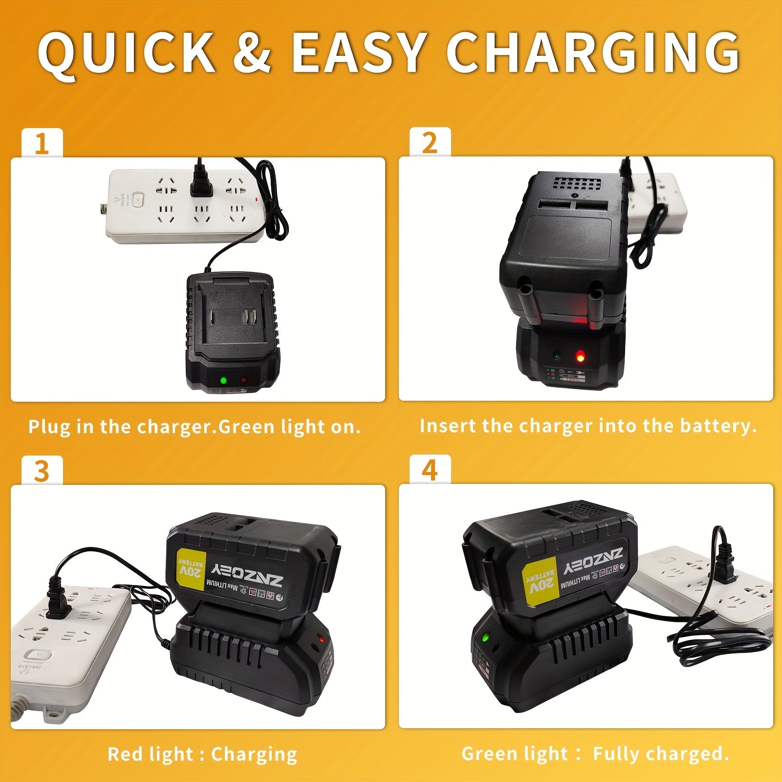 High Power Cordless Leaf Blower with 4.0Ah Batteries