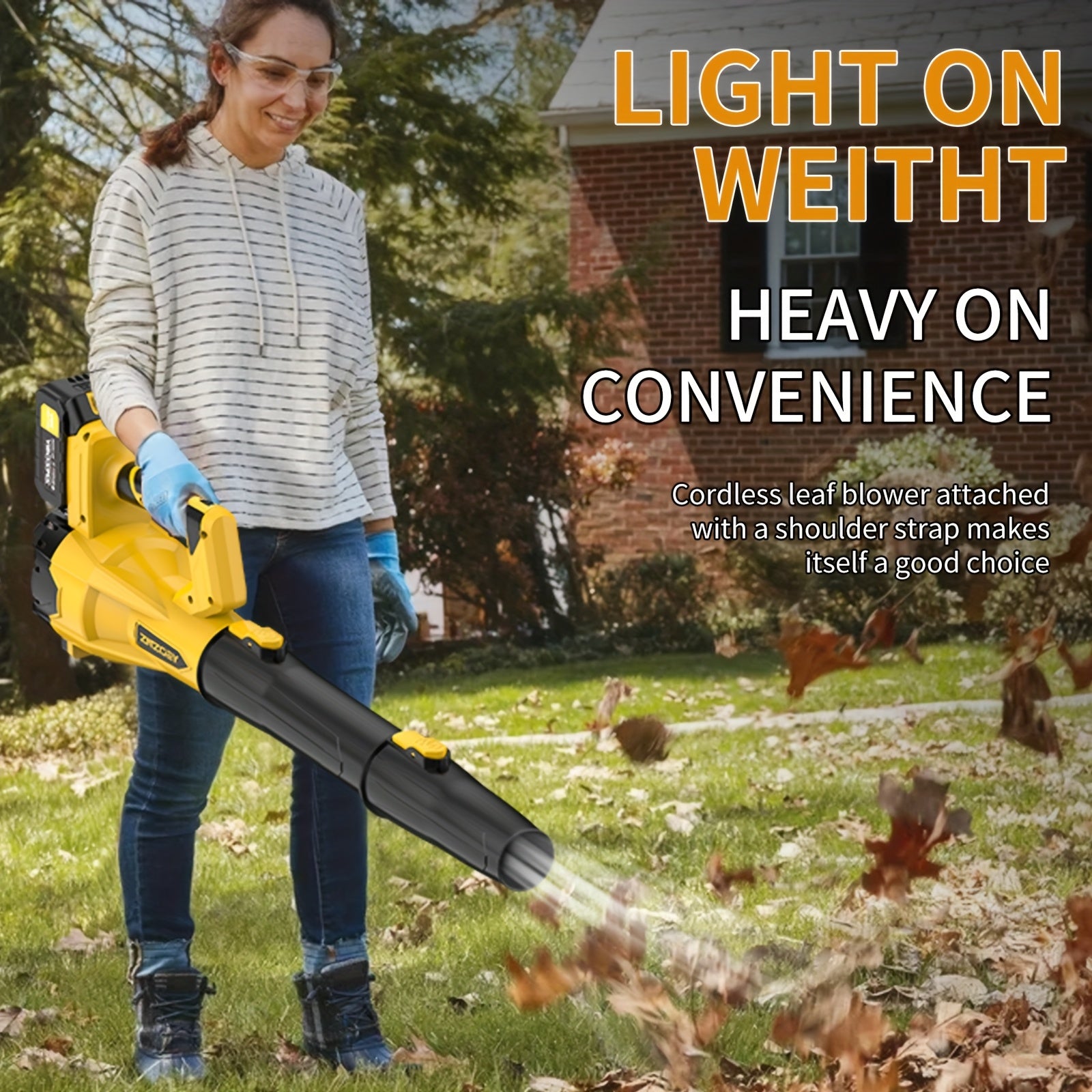 High Power Cordless Leaf Blower with 4.0Ah Batteries