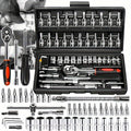 Premium 52/46pcs Toolkit for Automotive And Bicycle Repairs, Featuring a 1/4 Inch Drive Depth And Standard Wrench Collection