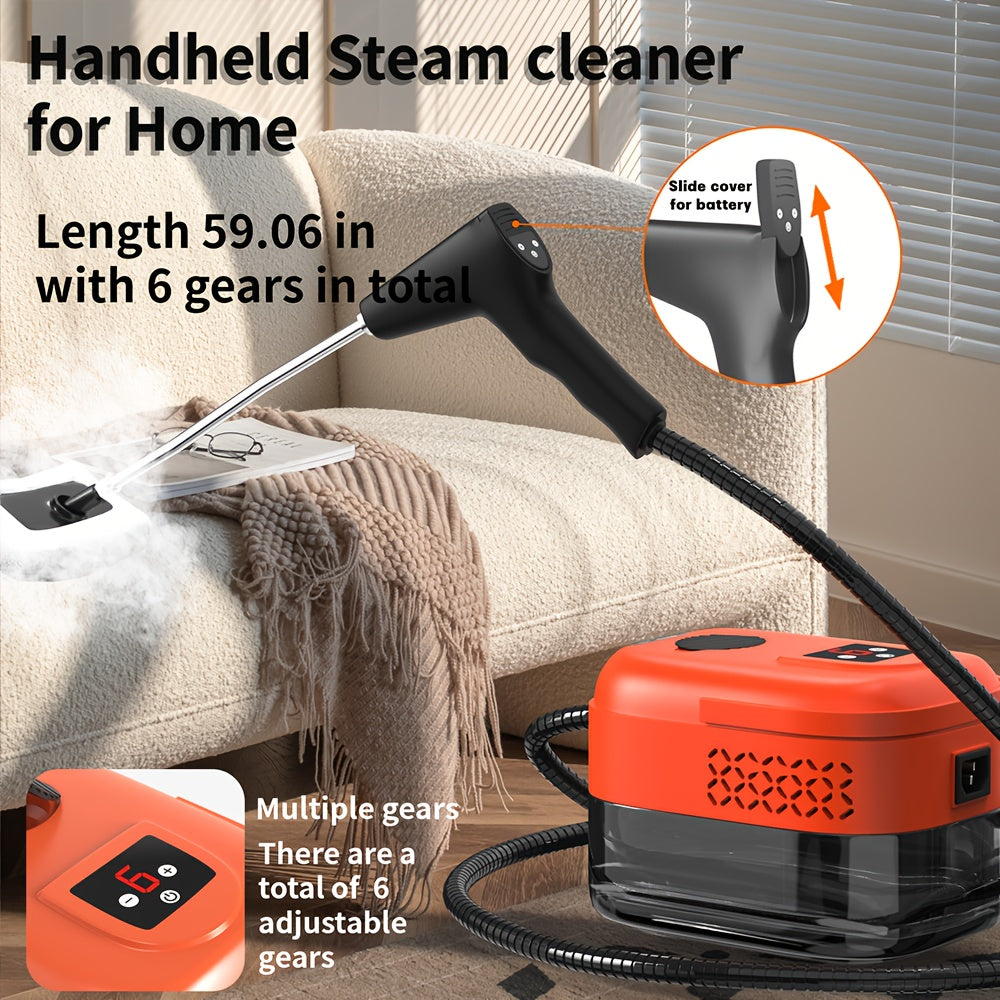 High Pressure Handheld Steam Cleaner with 9 Gears, 1200ml Water Tank Capacity